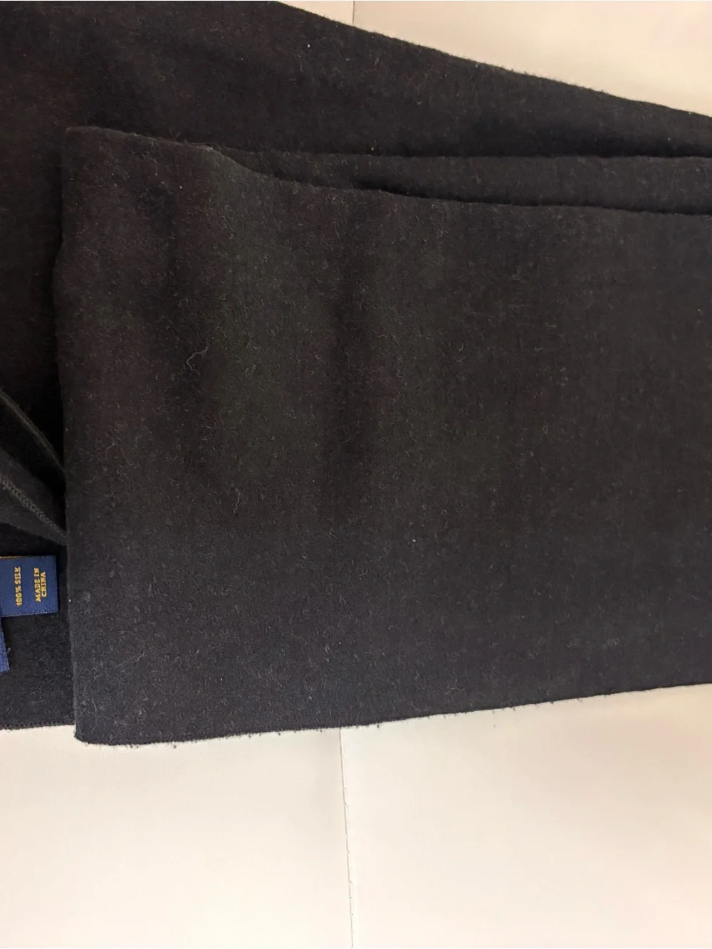 Club Room Black Fringe Wool-Blend Scarf